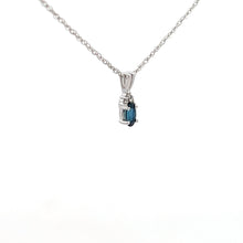 Load image into Gallery viewer, 14k White Gold Sapphire Necklace with Diamond

