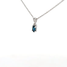 Load image into Gallery viewer, 14k White Gold Sapphire Necklace with Diamond
