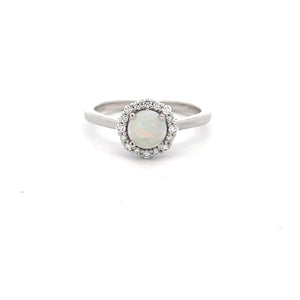 14k White Gold Opal Ring
