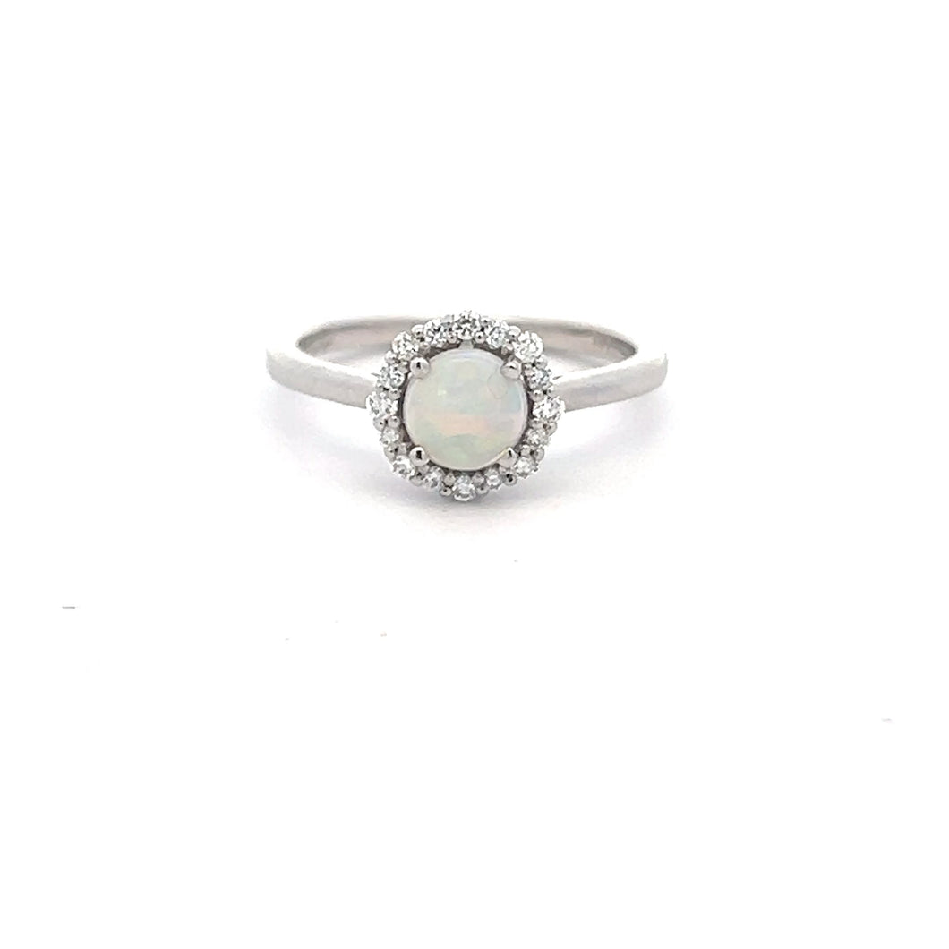 14k White Gold Opal Ring