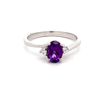 Load image into Gallery viewer, 14k White Gold Amethyst Ring
