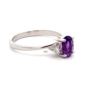 Load image into Gallery viewer, 14k White Gold Amethyst Ring
