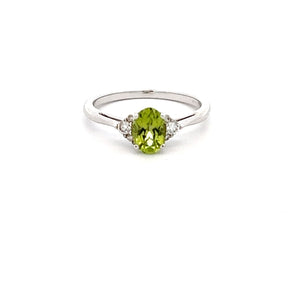 14k White Gold Peridot Ring