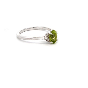 14k White Gold Peridot Ring