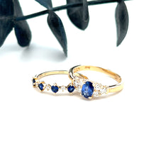 Load image into Gallery viewer, 14k Yellow Gold Sapphire and Diamond Ring
