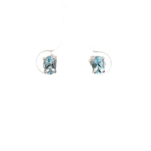 Load image into Gallery viewer, 14k White Gold Aquamarine Earrings
