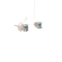 Load image into Gallery viewer, 14k White Gold Aquamarine Earrings

