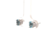 Load image into Gallery viewer, 14k White Gold Aquamarine Earrings
