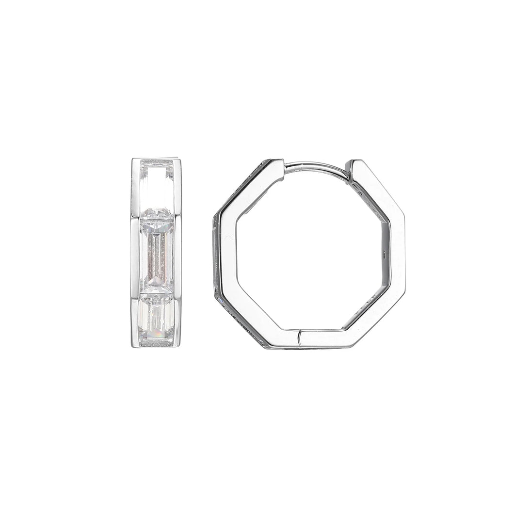 Sterling Silver CZ Huggies