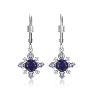 Sterling Silver Lab Grown Sapphire Earrings