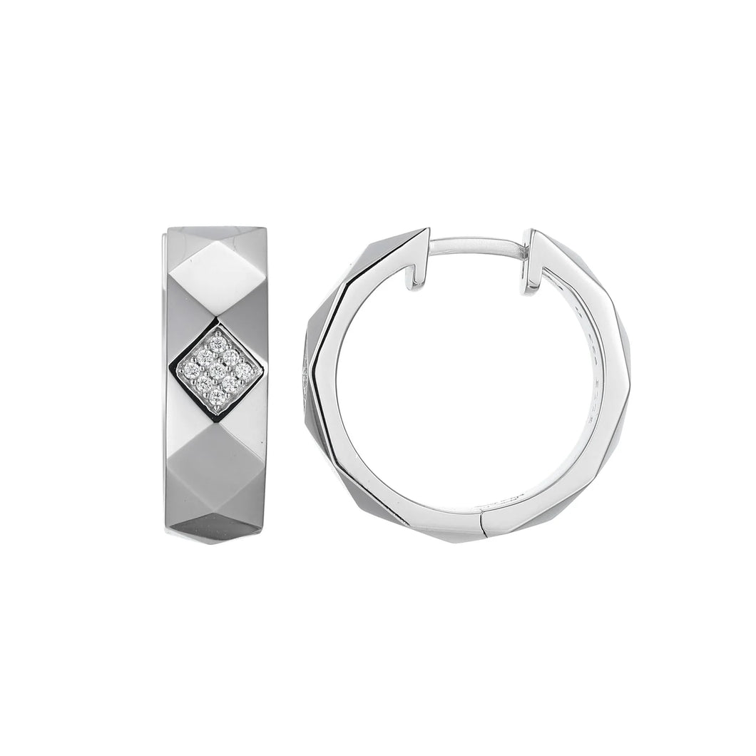 Sterling Silver CZ Huggies