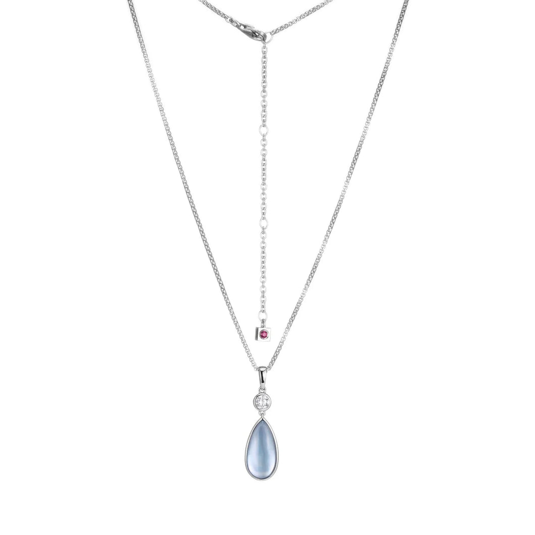 Sterling Silver Synthetic Blue Topaz Necklace