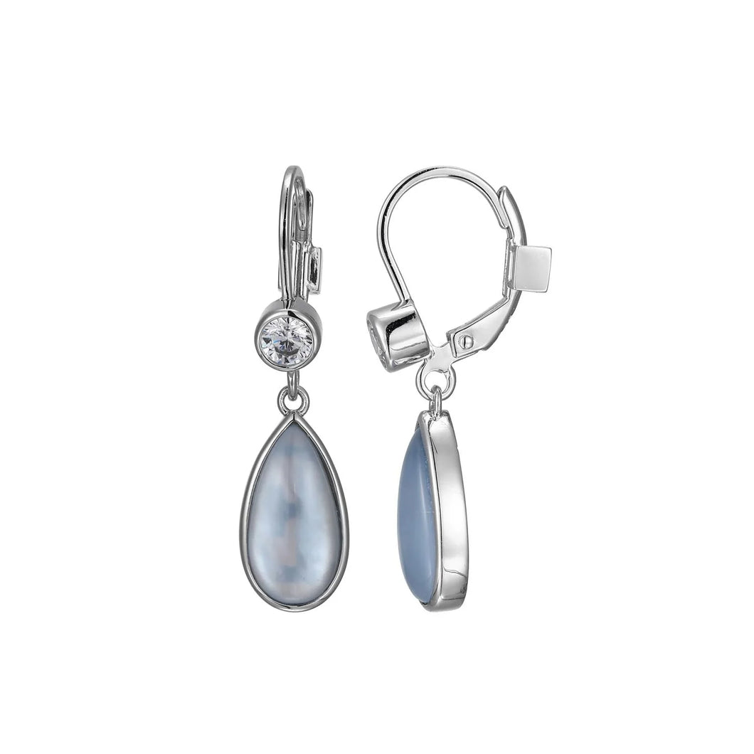 Sterling Silver Synthetic Blue Topaz Earrings