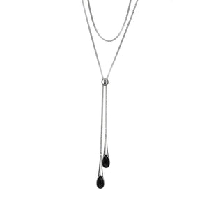 Sterling Silver Black Agate Necklace
