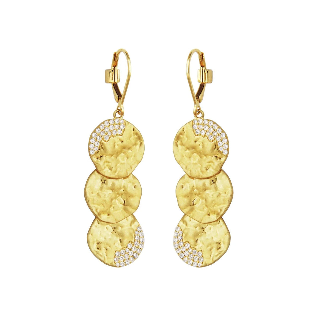 Sterling Silver Gold Plated CZ Earrings