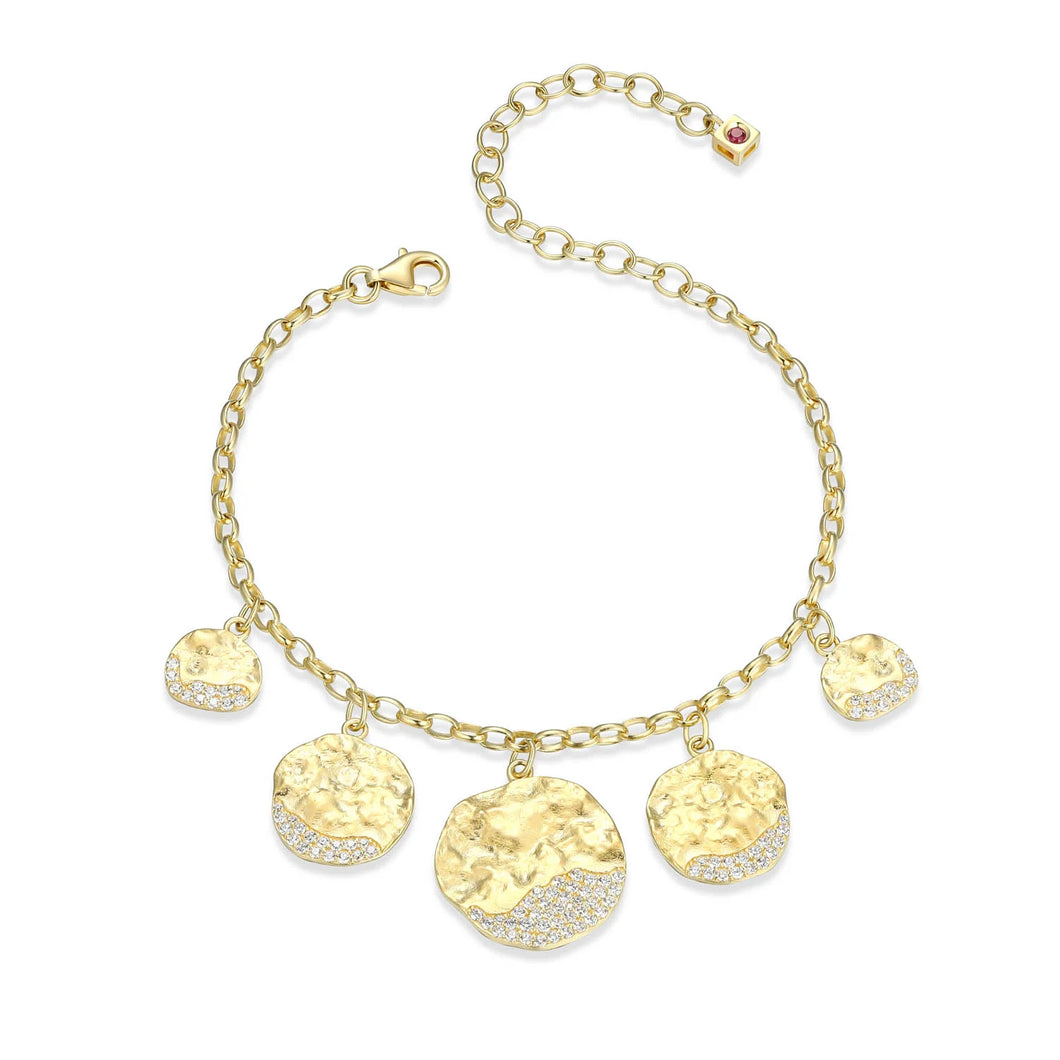 Sterling Silver Gold Plated CZ Bracelet