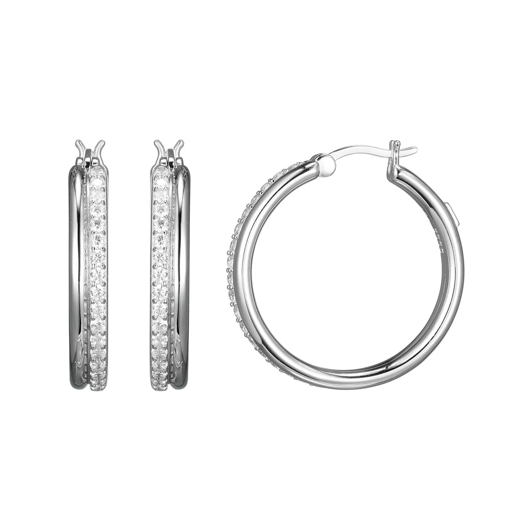 Sterling Silver CZ Hoops