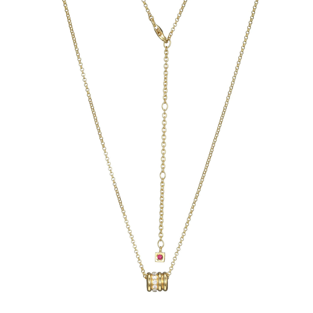 Sterling Silver Gold Plated CZ Necklace