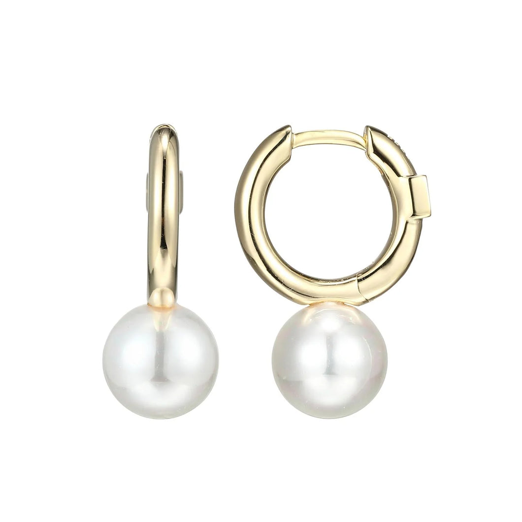 Sterling Silver Gold Plated Pearl Earrings