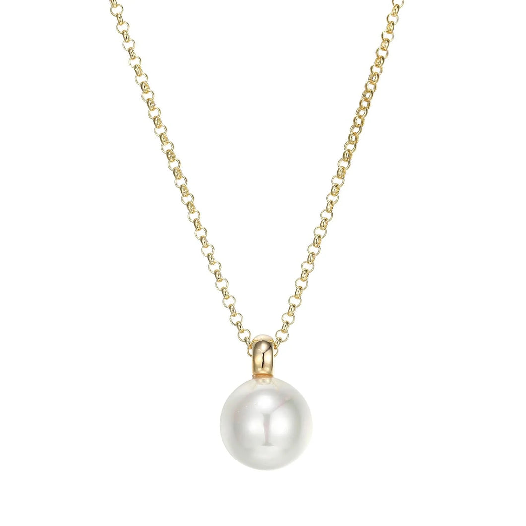 Sterling Silver Gold Plated Pearl Necklace