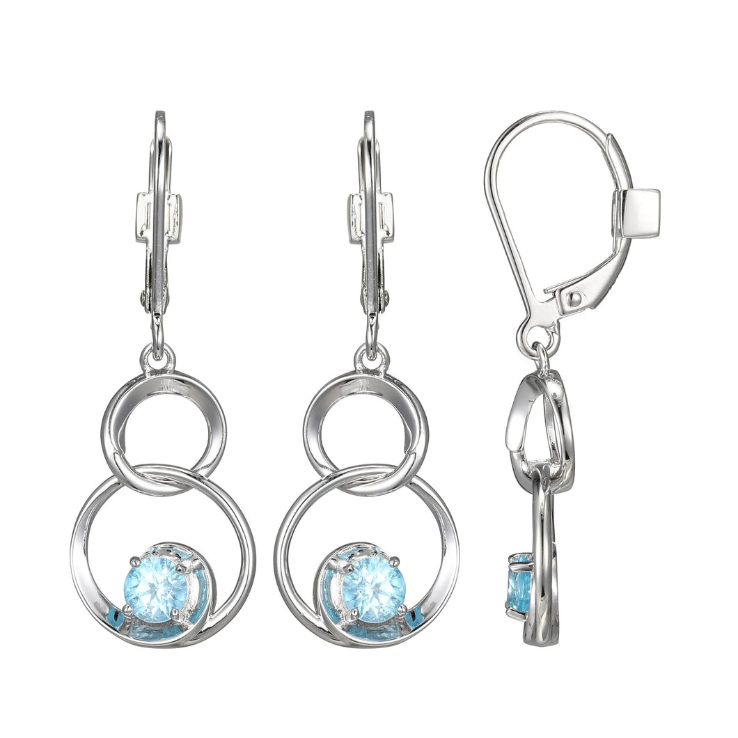 Sterling Silver Blue Topaz Earrings