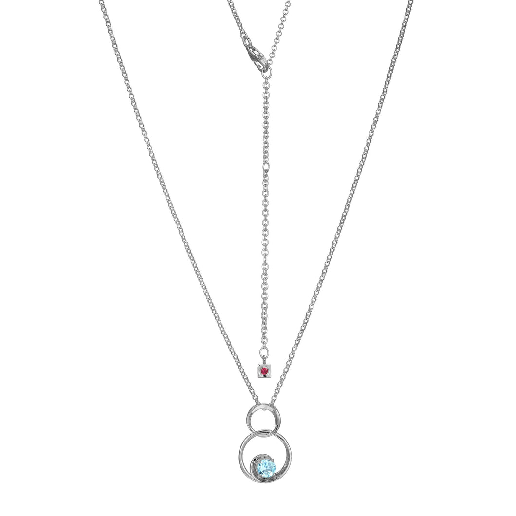 Sterling Silver Blue Topaz Necklace