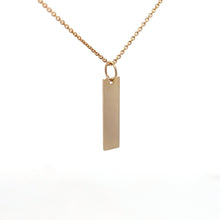 Load image into Gallery viewer, 14k Yellow Gold Engraveable Bar Pendant
