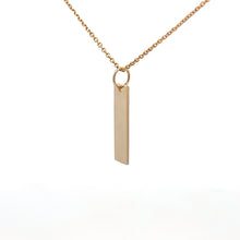 Load image into Gallery viewer, 14k Yellow Gold Engraveable Bar Pendant
