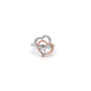 14k Two Tone Signature Heart Ring