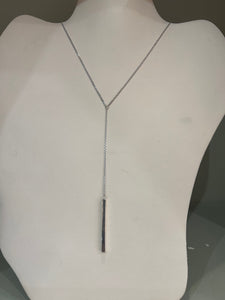 Sterling Silver Y Bar Necklace