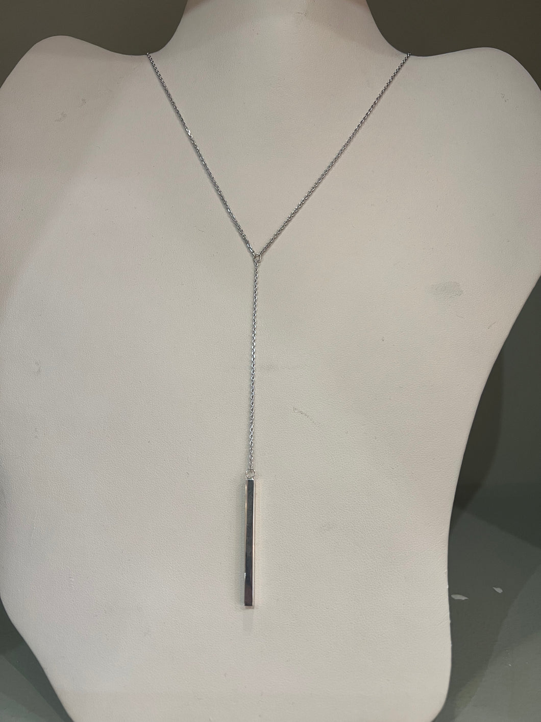 Sterling Silver Y Bar Necklace