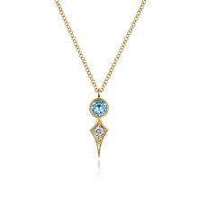 Load image into Gallery viewer, 14k Yellow Gold Blue Topaz Necklace
