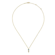 Load image into Gallery viewer, 14k Yellow Gold Blue Topaz Necklace
