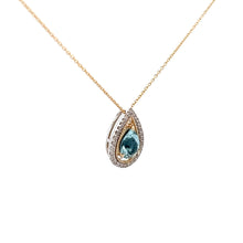 Load image into Gallery viewer, 14k Two Tone Aquamarine Pendant with Diamonds
