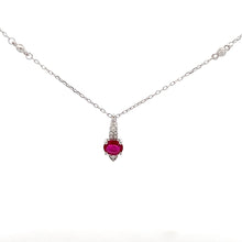 Load image into Gallery viewer, 14k White Gold Ruby Necklace with Diamonds
