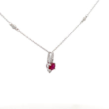 Load image into Gallery viewer, 14k White Gold Ruby Necklace with Diamonds
