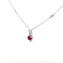 Load image into Gallery viewer, 14k White Gold Ruby Necklace with Diamonds

