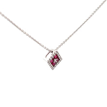 Load image into Gallery viewer, 14k White Gold Ruby Necklace with Diamonds
