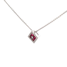 Load image into Gallery viewer, 14k White Gold Ruby Necklace with Diamonds
