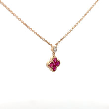 Load image into Gallery viewer, 14k Yellow Gold Ruby Necklace with Diamond
