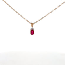 Load image into Gallery viewer, 14k Yellow Gold Ruby Necklace with Diamonds
