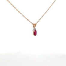 Load image into Gallery viewer, 14k Yellow Gold Ruby Necklace with Diamonds
