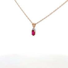 Load image into Gallery viewer, 14k Yellow Gold Ruby Necklace with Diamonds
