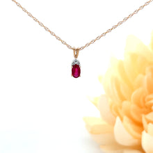 Load image into Gallery viewer, 14k Yellow Gold Ruby Necklace with Diamonds

