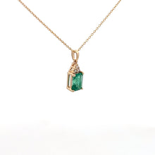 Load image into Gallery viewer, 14k Yellow Gold Emerald Pendant with Diamonds
