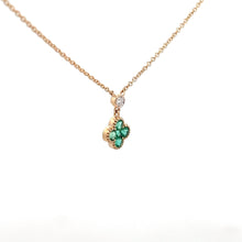 Load image into Gallery viewer, 14k Yellow Gold Emerald Necklace with Diamond
