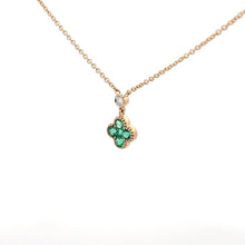 Load image into Gallery viewer, 14k Yellow Gold Emerald Necklace with Diamond

