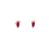 Load image into Gallery viewer, 14k Yellow Gold Ruby Earrings with Diamonds
