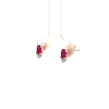 Load image into Gallery viewer, 14k Yellow Gold Ruby Earrings with Diamonds

