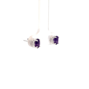 14k White Gold Amethyst Earrings